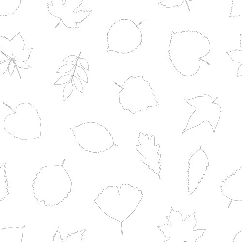 Seamless pattern with minimal line art leaves Vector Image