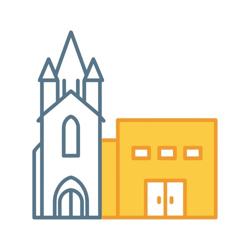 Church Building Line Art Vector Image