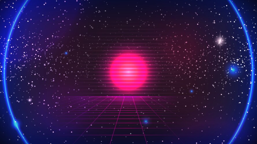 Retro Synthwave Sun Vector Images (over 1,100)