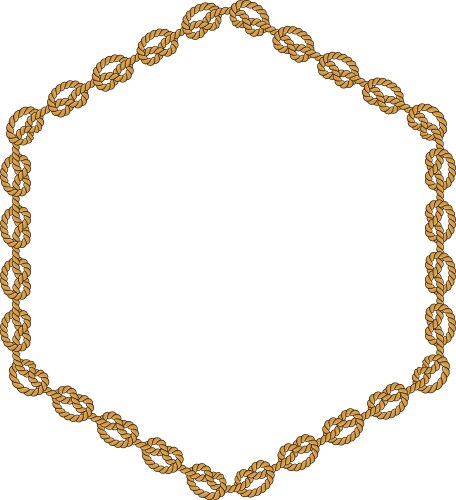 Octagon Rope Frame Hexagonal rope frame isolated on white background Vector Image