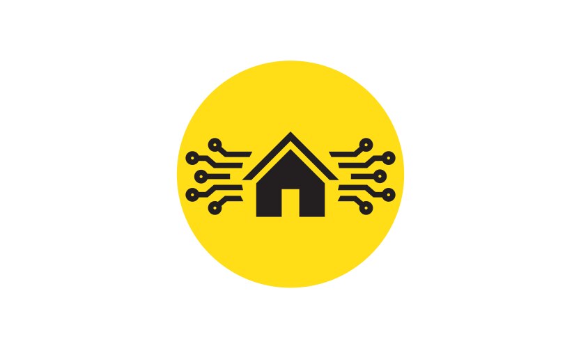 smart home icon electronics chip house vector