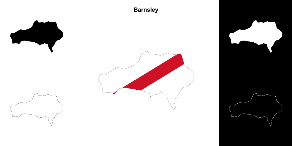 Tameside outline map Royalty Free Vector Image