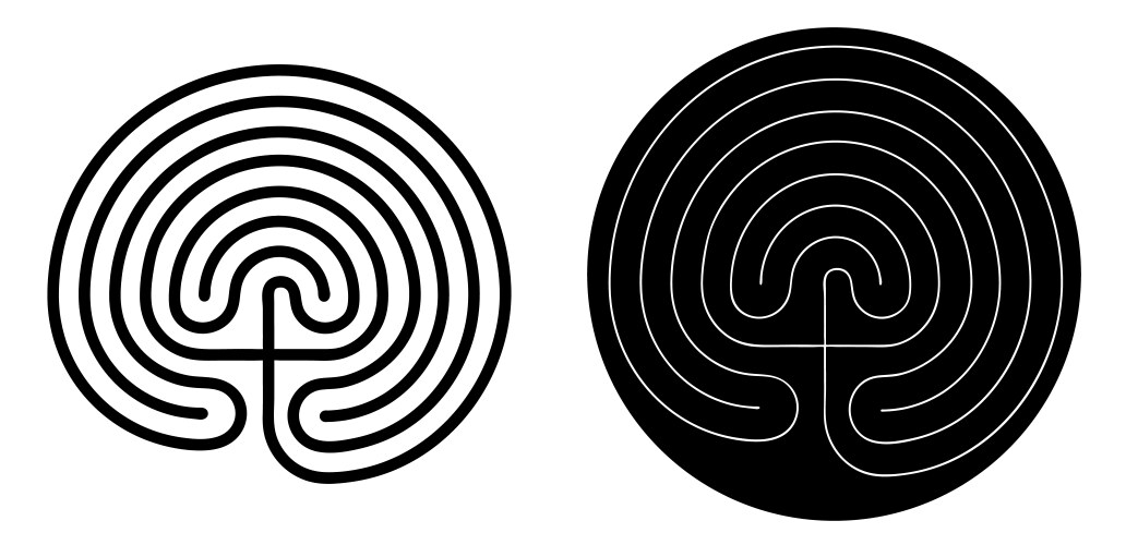 Crete traditional symbol cretan labyrinth line Vector Image