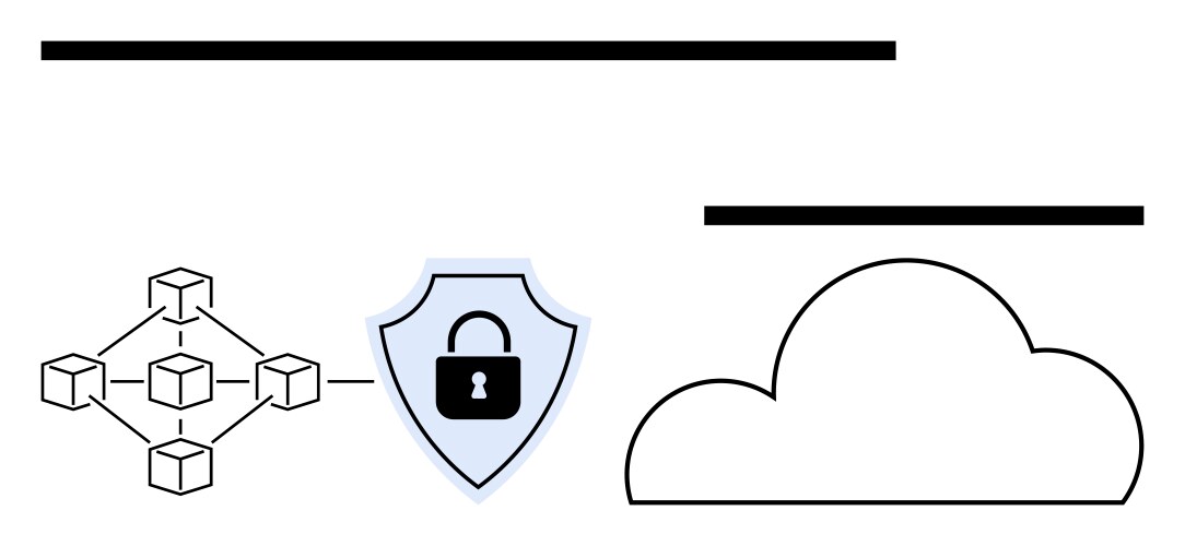 Security in cloud computing blockchain integration vector image
