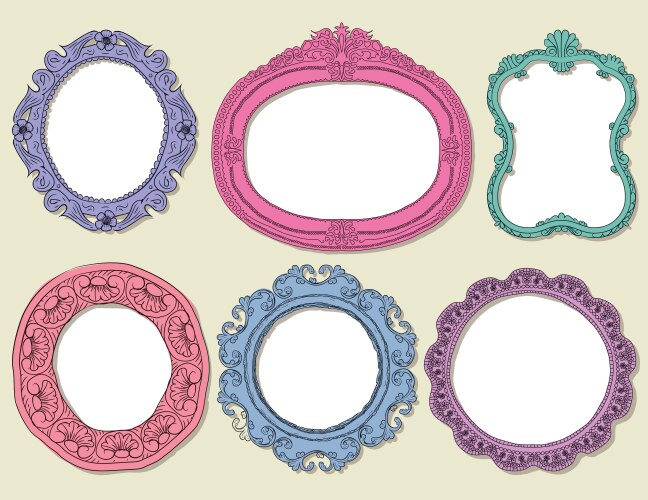 Golden retro frames Royalty Free Vector Image - VectorStock