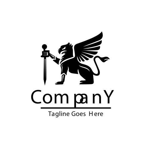 Gryphon sword log Vector Image