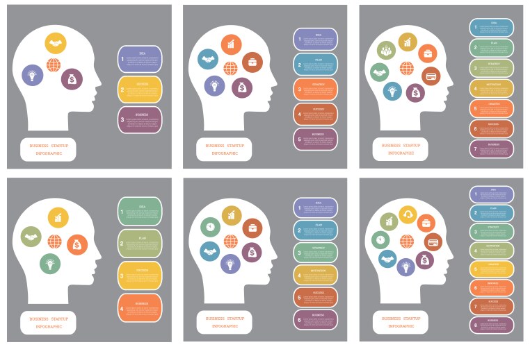 Human brain functioning concept head Royalty Free Vector