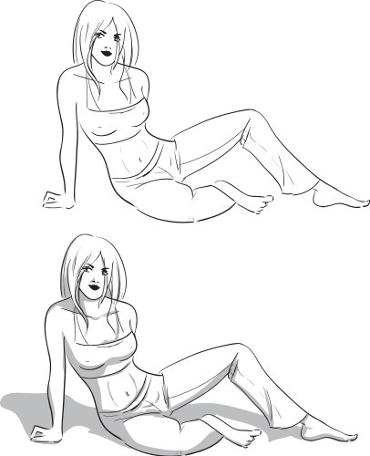 Woman at beach Vector Image