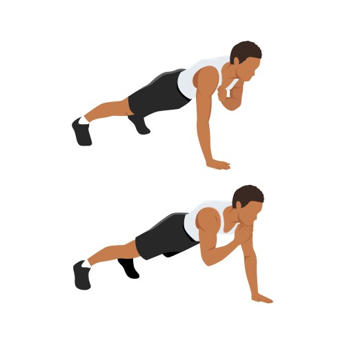 plank shoulder taps exercise flat vector image