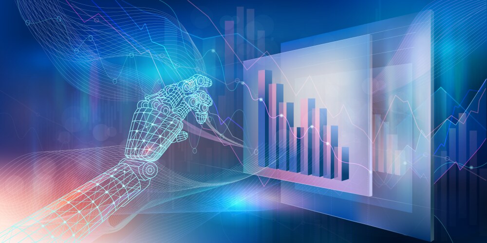 Analysis of economic growth graphs and financial vector image