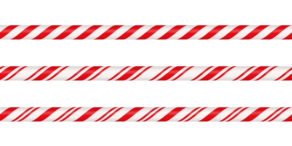 christmas candy cane straight line border with red vector image