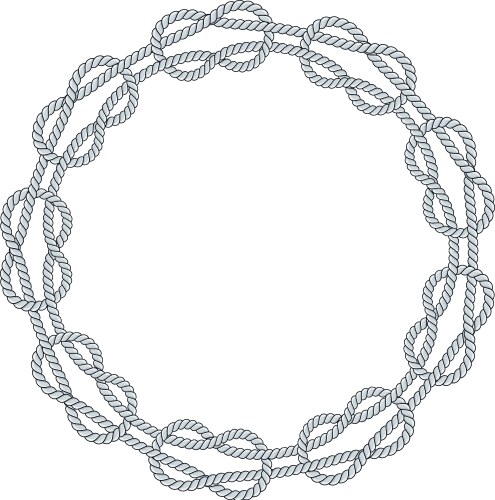 Round rope frame isolated on white background Vector Image