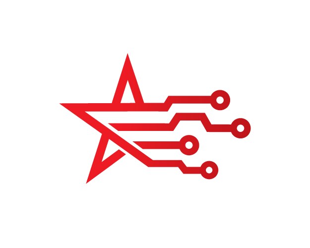 Star and lighting logo Royalty Free Vector Image