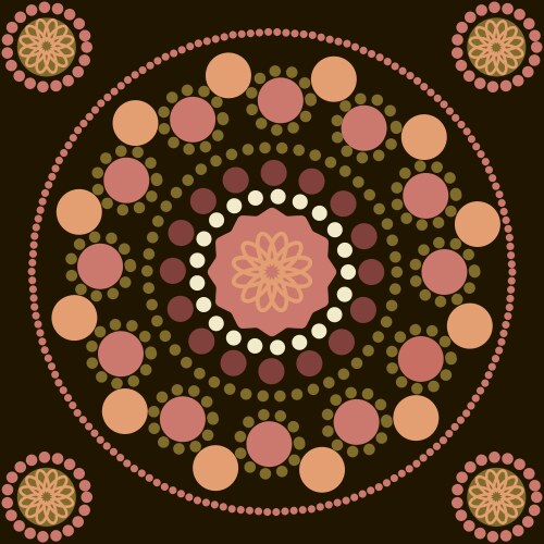 Seamless pattern with colored points and circles vector image