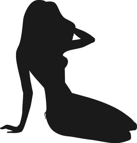 Girl in bikini silhouette Vector Image