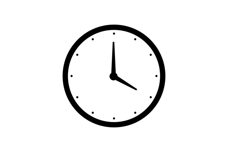 Clock or time icon in circle shape Royalty Free Vector Image