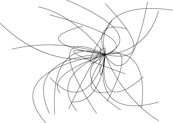 Random curvy squiggly tangled lines knot loop vector image