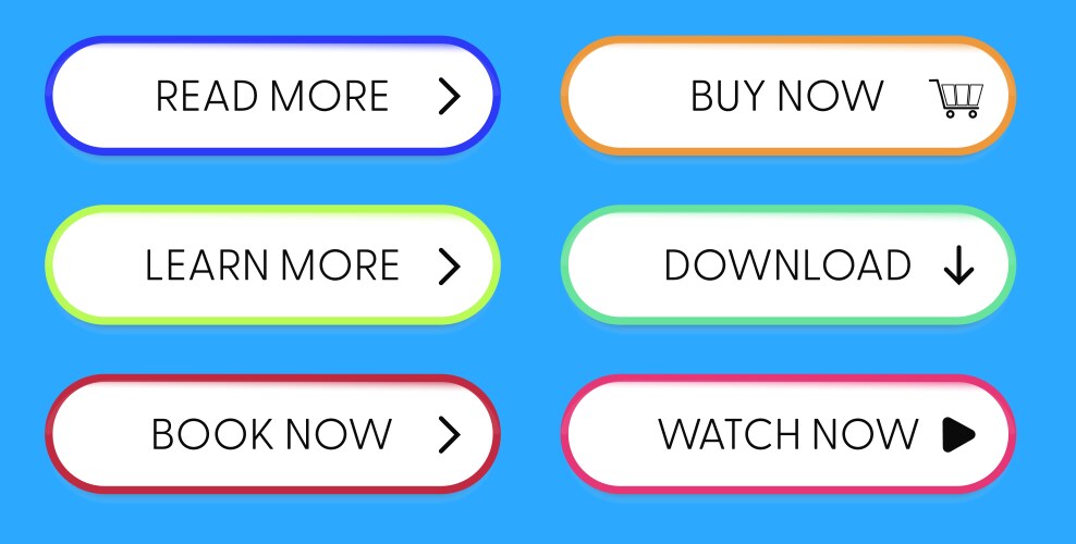 Set of modern buttons for web site and ui vector image