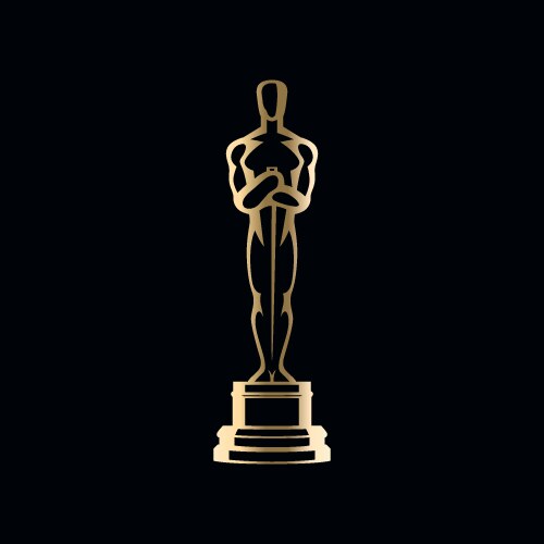 Hollywood golden oscar academy award statue vector image