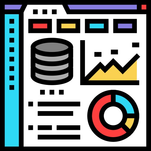Database dashboard color icon vector image