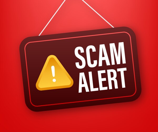 Scam alert hacker attack and web security vector image