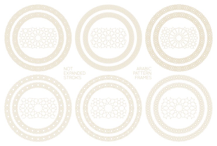 seamless circle frame pattern in authentic arabian vector