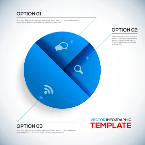 3d donut chart infographic concept with three Vector Image