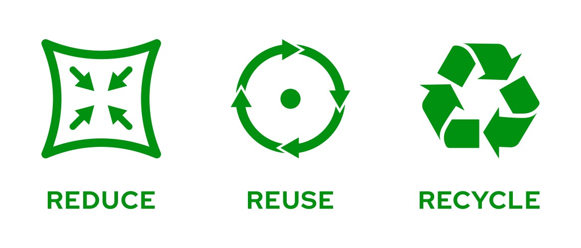 reduce reuse recycle icon set isolated vector