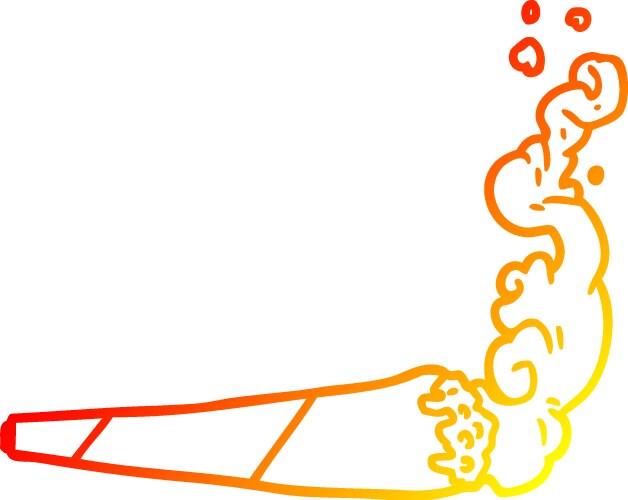 Warm gradient line drawing marijuana joint Vector Image