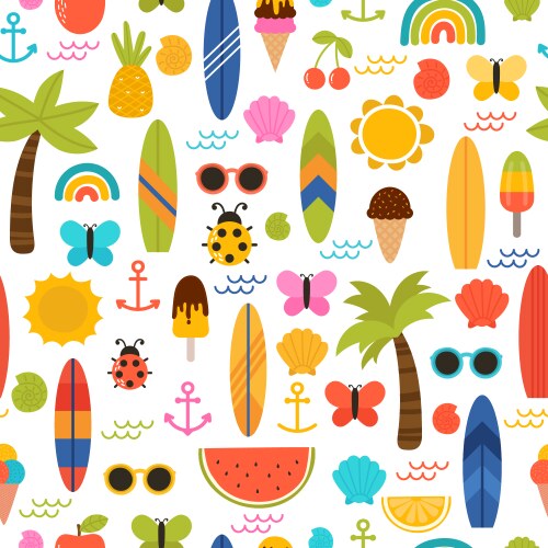 Tropical Surf Summer Pattern Vector Image