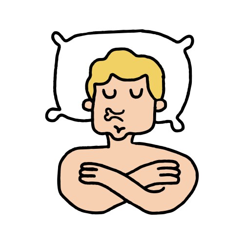 Guy on pillow sleeps cartoon sleeping man drawing Vector Image