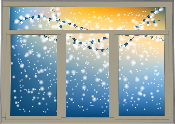 Snowy Winter Window View – Royalty-Free Vector | VectorStock