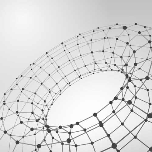 Wireframe polygonal element 3d torus with lines vector image