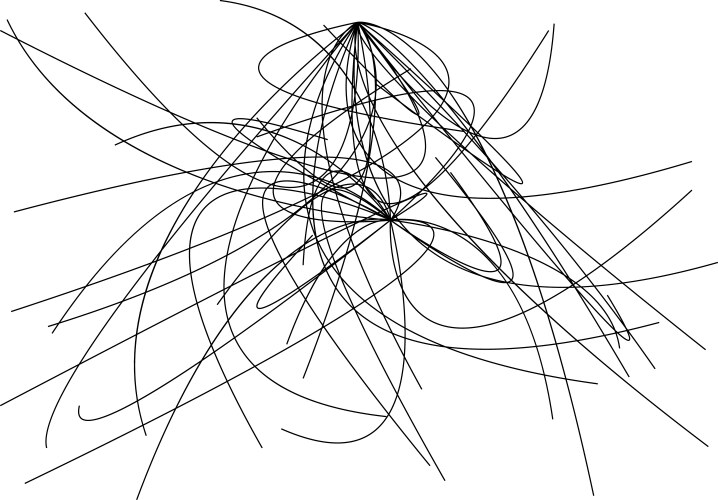Random curvy squiggly tangled lines knot loop vector image