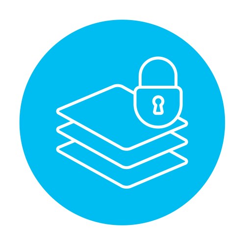 Stack of papers with lock line icon vector image