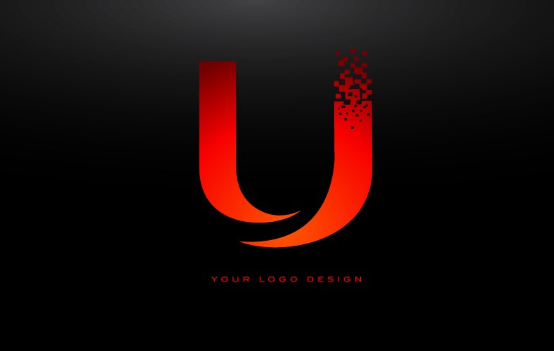 U initial letter logo design with digital pixels – Royalty-Free Vector ...