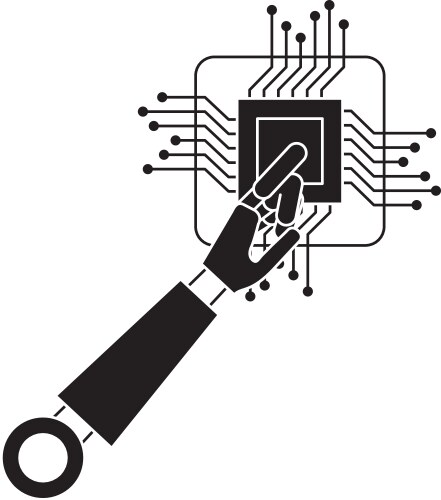 Processor circuit with robot hand vector image