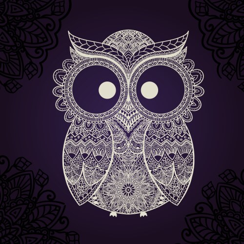 Decorative owl ethnic pattern Royalty Free Vector Image