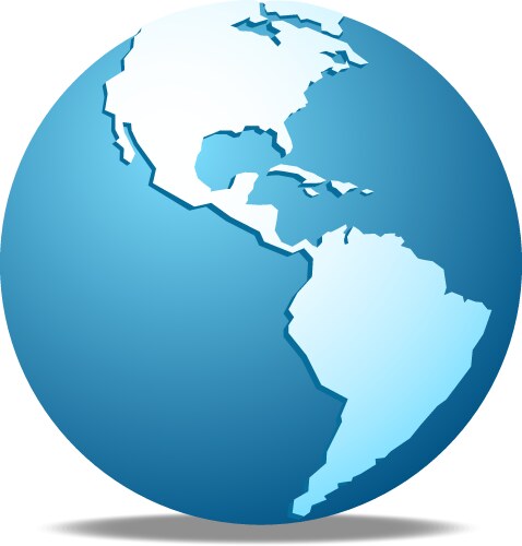 Travel world globe icon america Vector Image