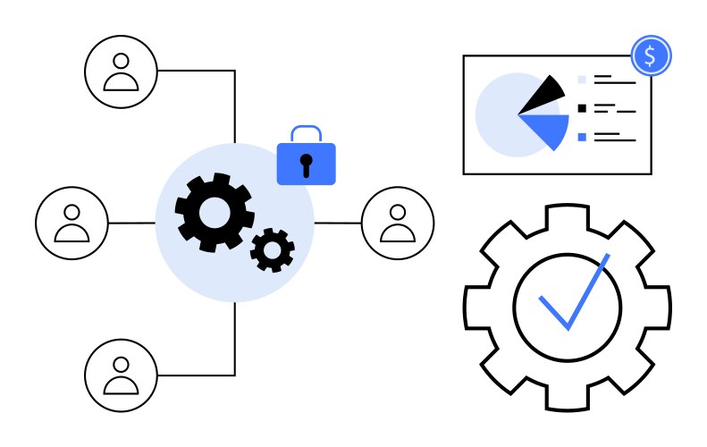 Data security and workflow management with user vektorbild