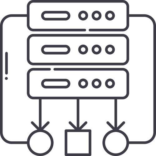 Database algorithm icon linear isolated vector image