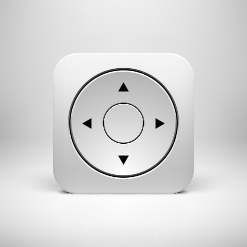 White abstract joystick app icon button template vektorbild