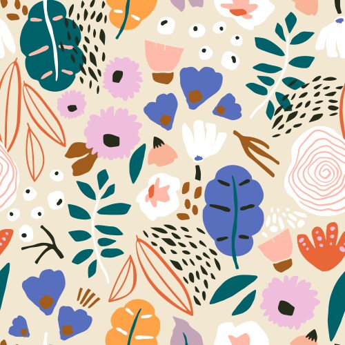 Botanical Floral Seamless Pattern Vector Image