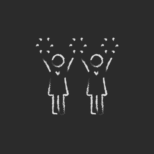 Cheerleaders icon drawn in chalk Vector Image