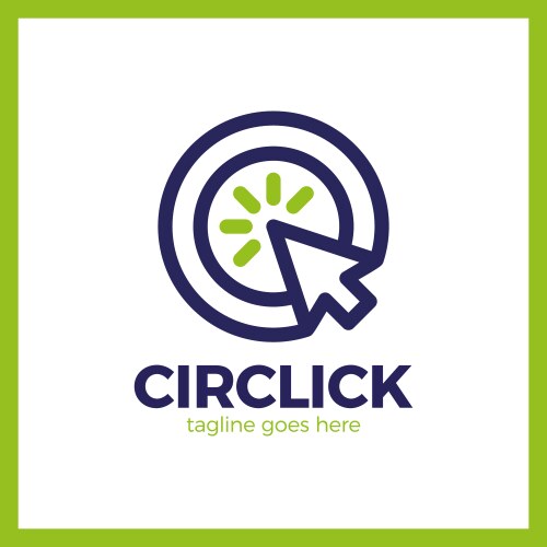 Circle arrow click icon line mouse cursor logotype vector image
