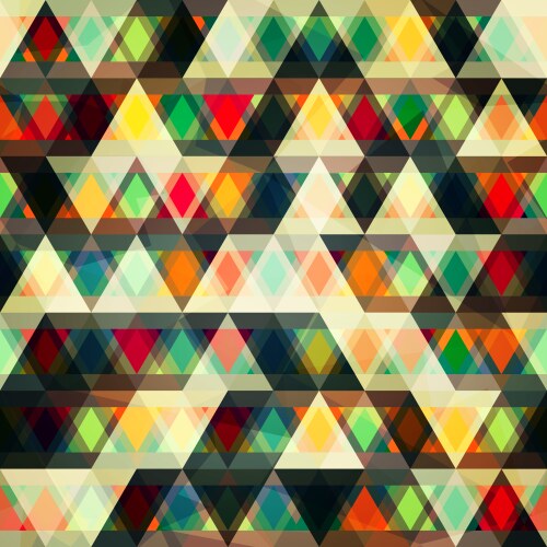 Mosaic triangles seamless pattern vector image