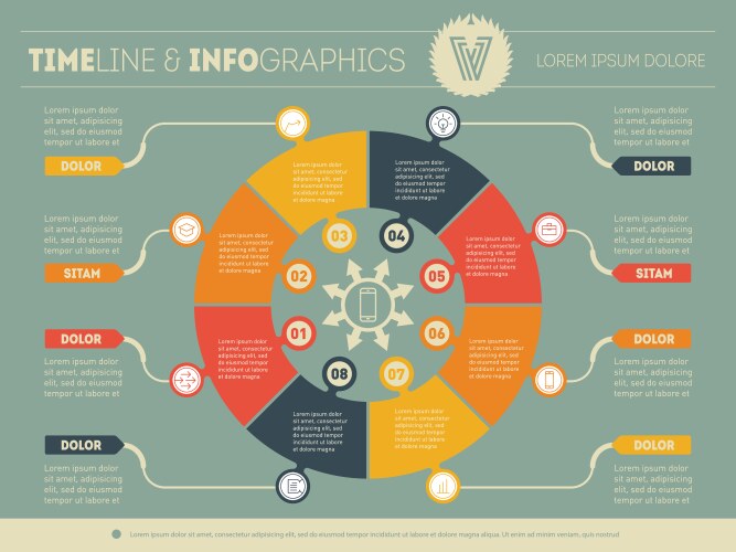 Web template for circle diagram or presentation vector image
