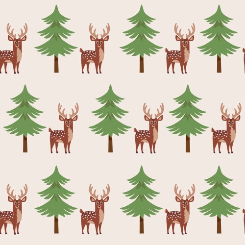 Cute Winter Deer Seamless Pattern – Royalty-Free Vector | VectorStock