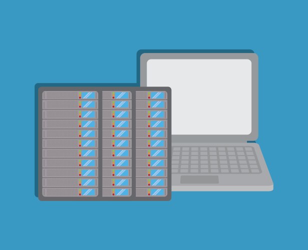 Database storage computer vector image