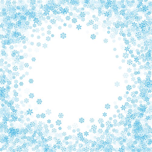 frame or border of random scatter snowflakes vector image